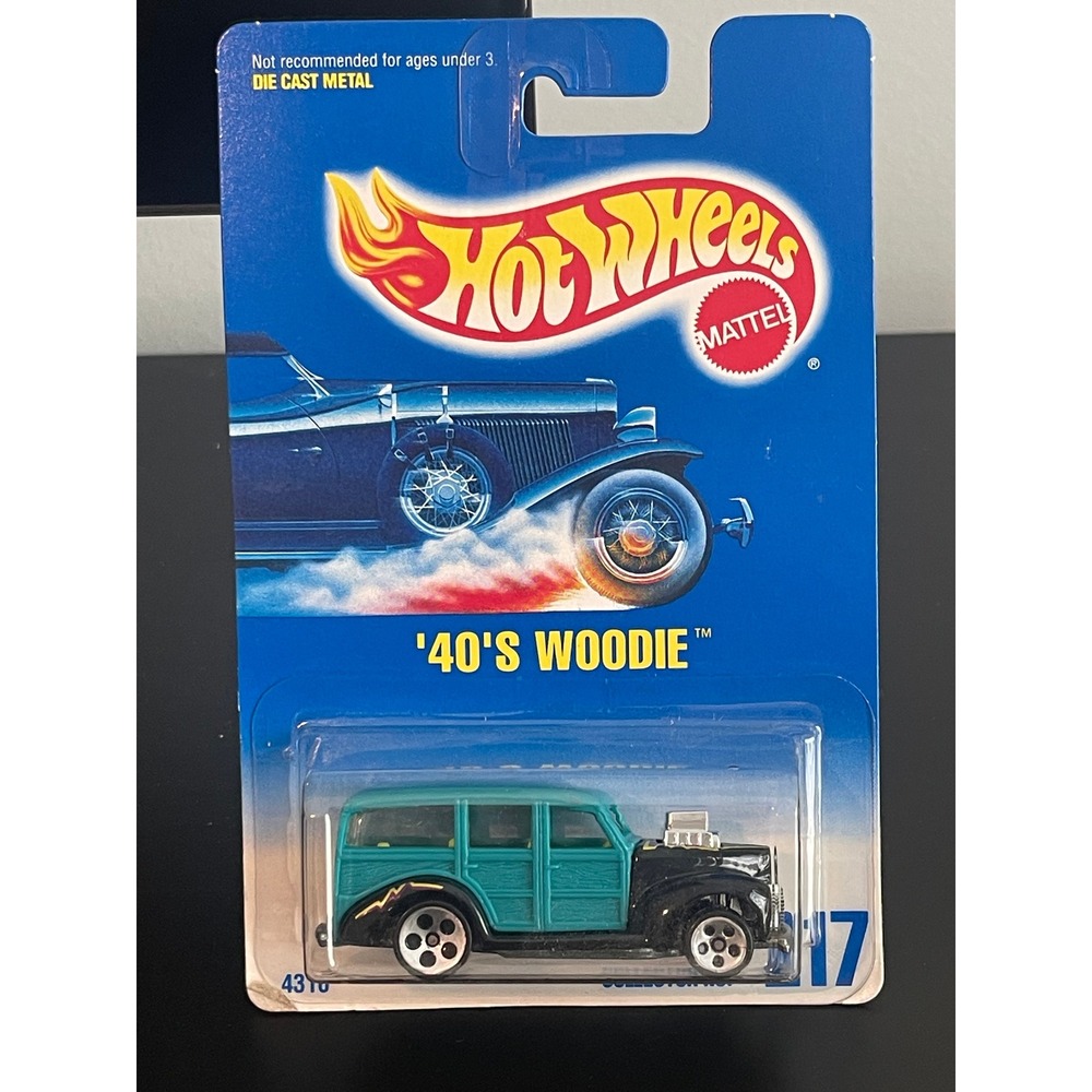00572 - Hot Wheels 40s Woodie Collector #217 Die Cast Metal Vintage Toy Car 1991